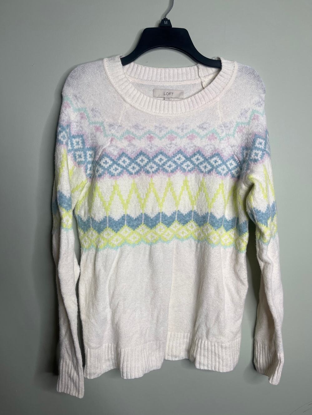 Loft Wool blend Fair Isle Sweater M